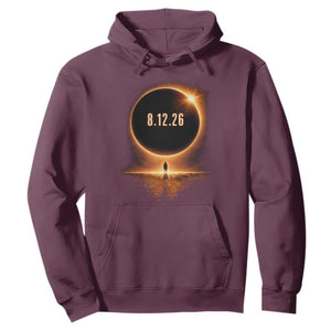 Total Solar Eclipse 2026 Hoodie August 12th Totality Gift TS10 Maroon Print Your Wear