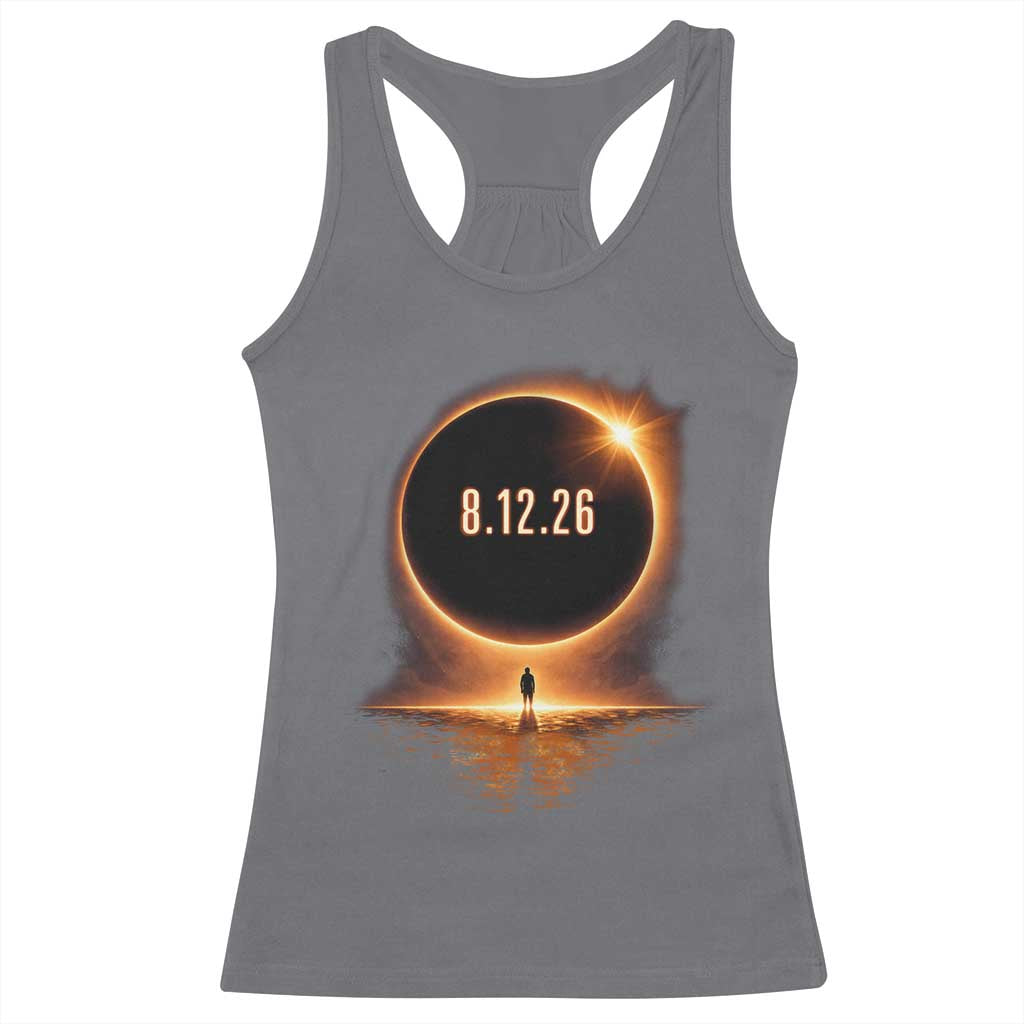 Total Solar Eclipse 2026 Racerback Tank Top August 12th Totality Gift TS10 Charcoal Print Your Wear