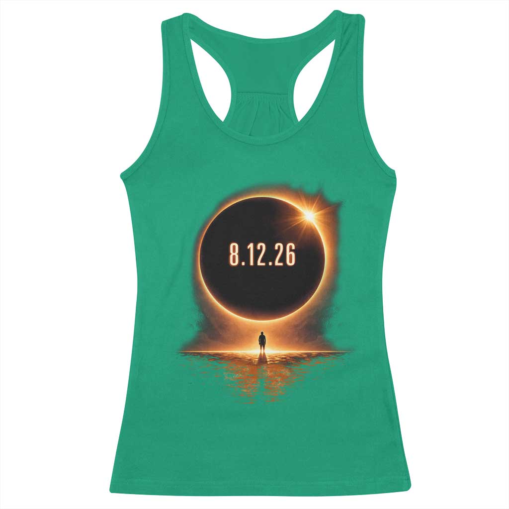 Total Solar Eclipse 2026 Racerback Tank Top August 12th Totality Gift TS10 Irish Green Print Your Wear