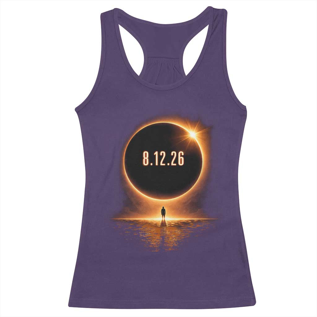 Total Solar Eclipse 2026 Racerback Tank Top August 12th Totality Gift TS10 Purple Print Your Wear