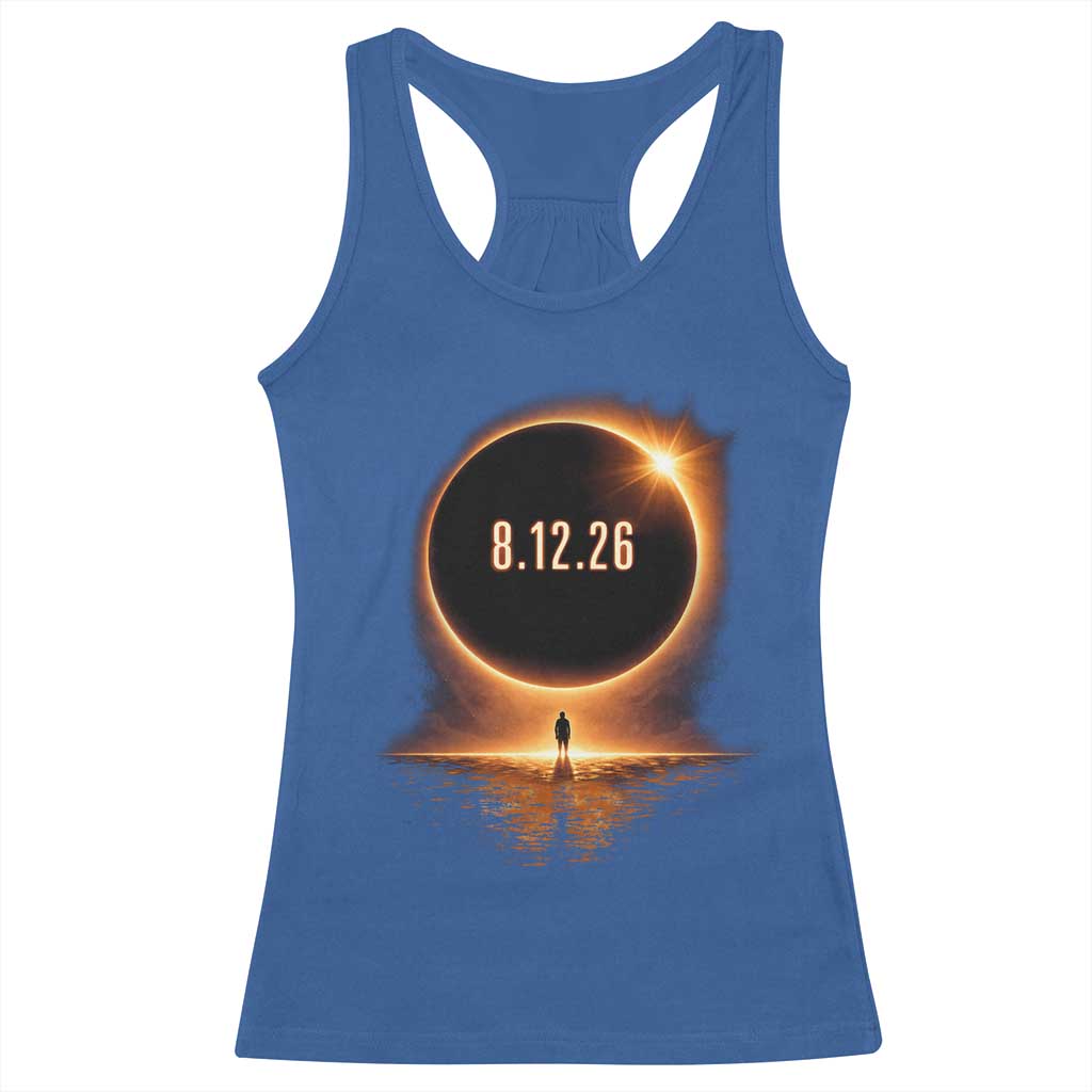 Total Solar Eclipse 2026 Racerback Tank Top August 12th Totality Gift TS10 Royal Blue Print Your Wear
