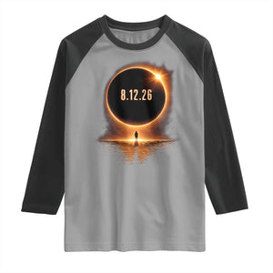 Total Solar Eclipse 2026 Raglan Shirt August 12th Totality Gift TS10 Sport Gray Black Print Your Wear