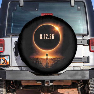 Total Solar Eclipse 2026 Spare Tire Cover August 12th Totality Gift TS10 No hole Black Print Your Wear