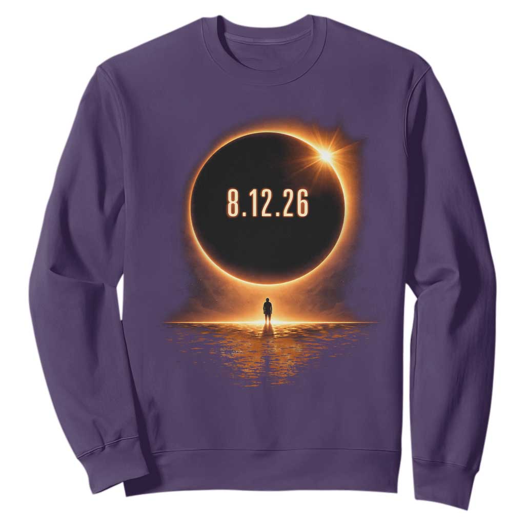 Total Solar Eclipse 2026 Sweatshirt August 12th Totality Gift TS10 Purple Print Your Wear