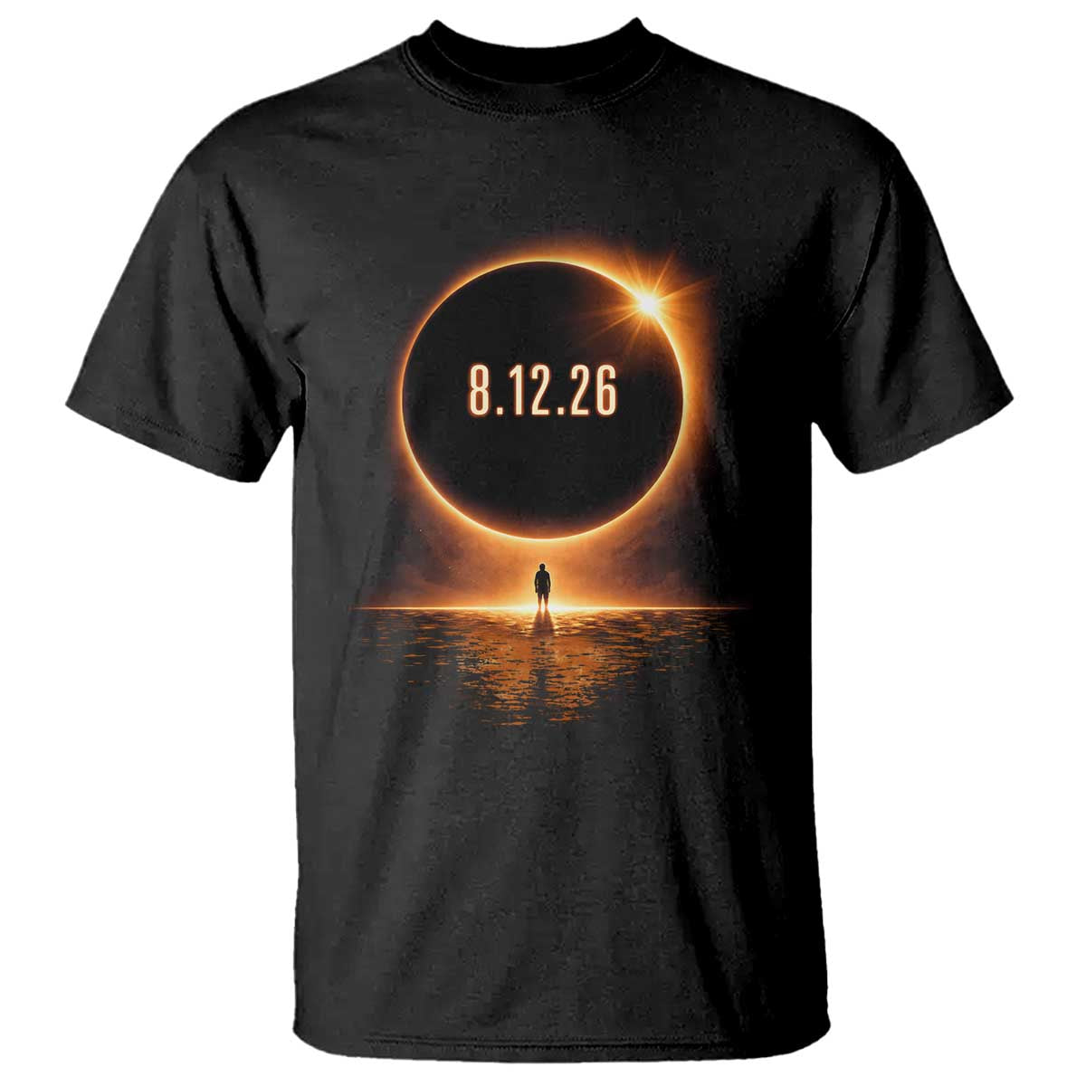 Total Solar Eclipse 2026 T Shirt August 12th Totality Gift TS10 Black Print Your Wear