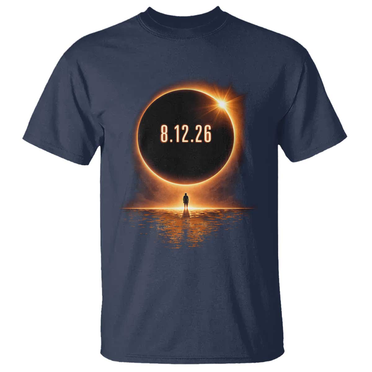 Total Solar Eclipse 2026 T Shirt August 12th Totality Gift TS10 Navy Print Your Wear