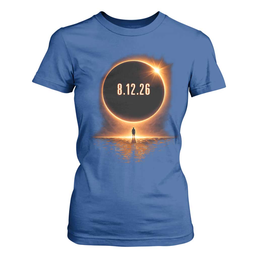 Total Solar Eclipse 2026 T Shirt For Women August 12th Totality Gift TS10 Royal Blue Print Your Wear