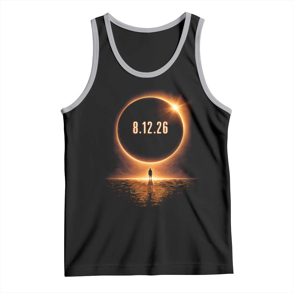 Total Solar Eclipse 2026 Tank Top August 12th Totality Gift TS10 Black Athletic Heather Print Your Wear
