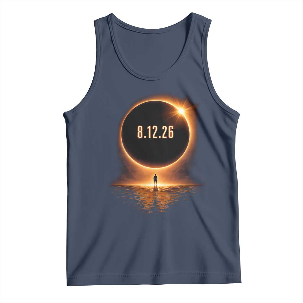 Total Solar Eclipse 2026 Tank Top August 12th Totality Gift TS10 Navy Print Your Wear