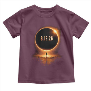 Total Solar Eclipse 2026 Toddler T Shirt August 12th Totality Gift TS10 Maroon Print Your Wear