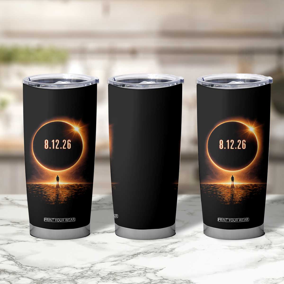 Total Solar Eclipse 2026 Tumbler Cup August 12th Totality Gift TS10 Print Your Wear