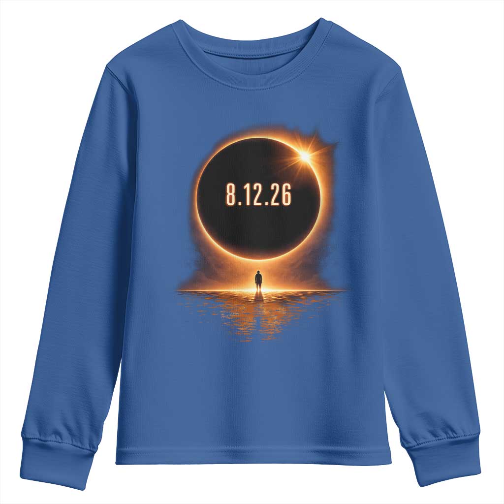 Total Solar Eclipse 2026 Youth Sweatshirt August 12th Totality Gift TS10 Royal Blue Print Your Wear