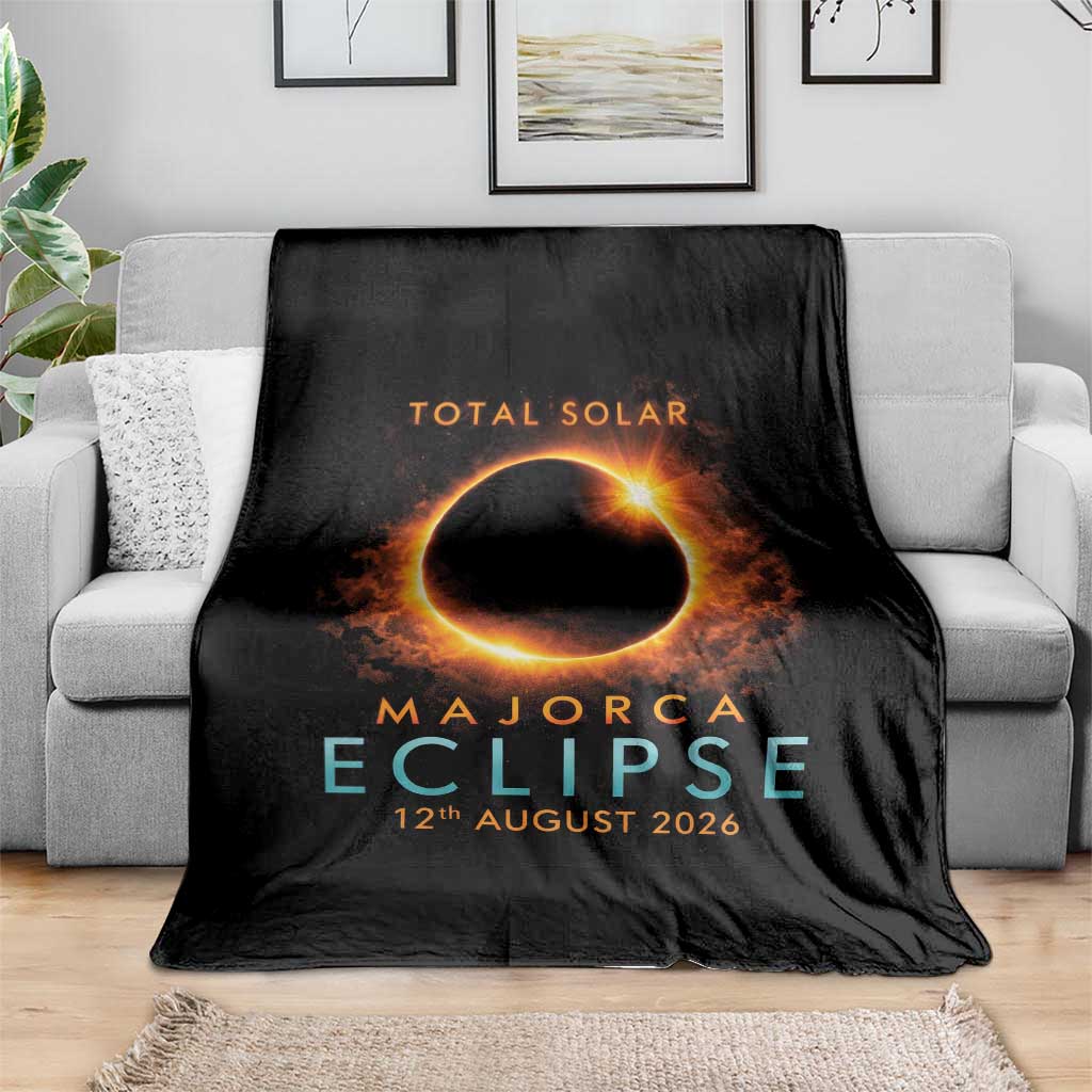 Total Solar Eclipse Throw Blanket 12th August 2026 Majorca Totality TS10 Print Your Wear