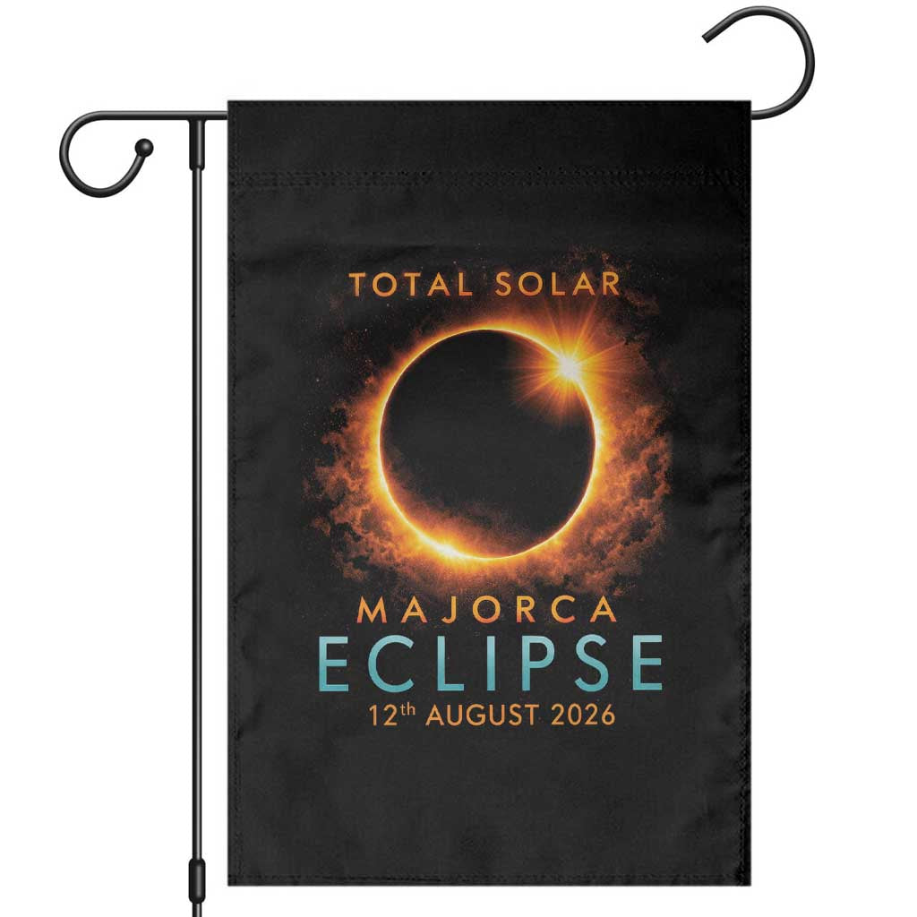 Total Solar Eclipse Garden Flag 12th August 2026 Majorca Totality TS10 Black Print Your Wear