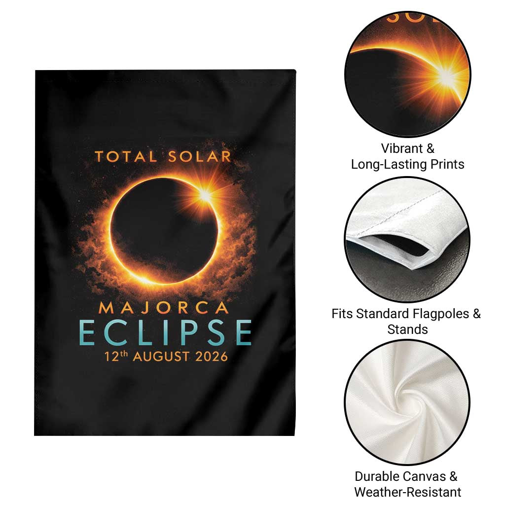 Total Solar Eclipse Garden Flag 12th August 2026 Majorca Totality TS10 Print Your Wear