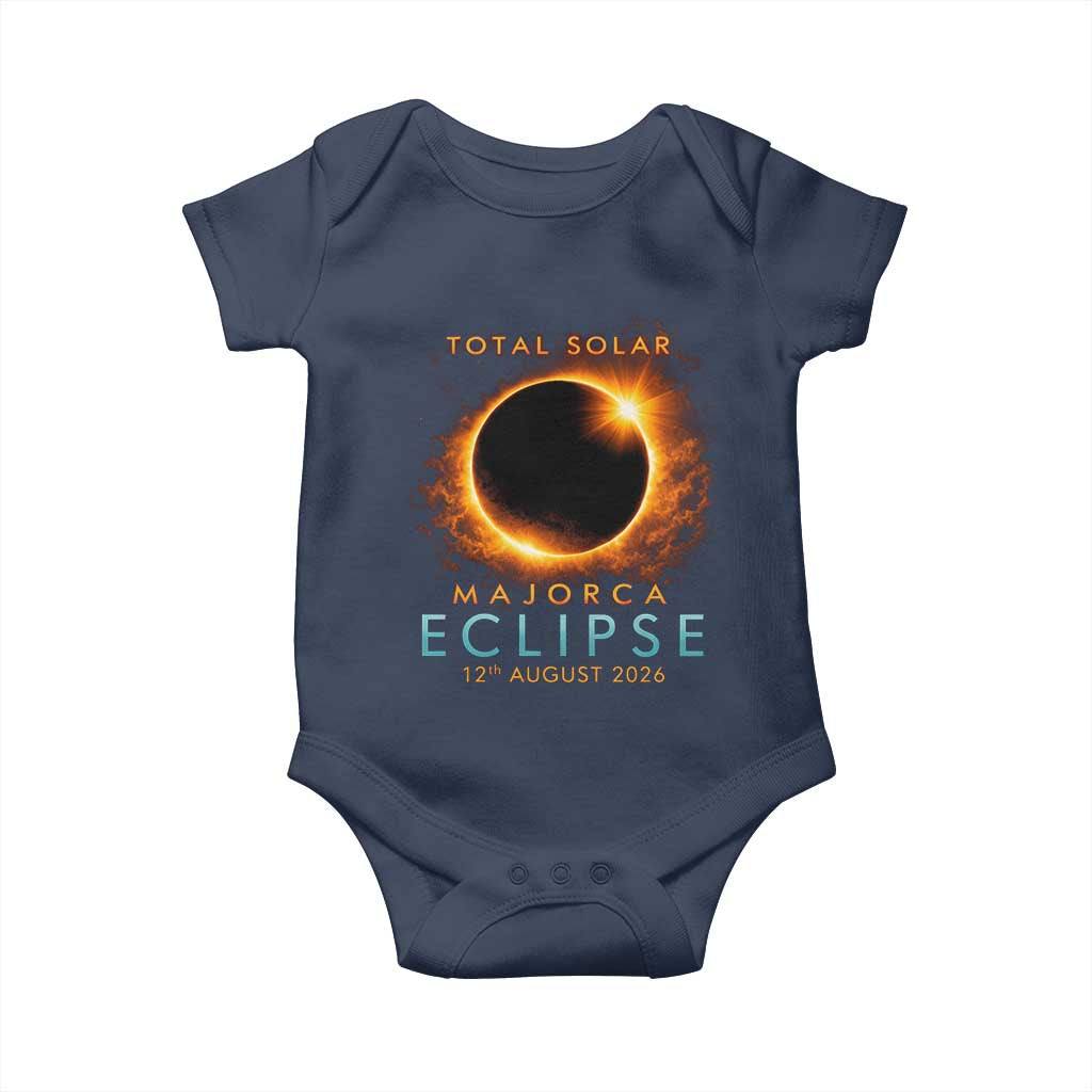 Total Solar Eclipse Baby Onesie 12th August 2026 Majorca Totality TS10 Navy Print Your Wear