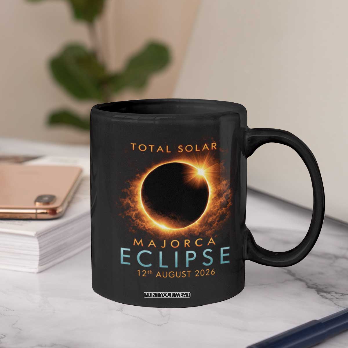 Total Solar Eclipse Coffee Mug 12th August 2026 Majorca Totality TS10 Print Your Wear