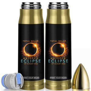 Total Solar Eclipse Bullet Tumbler 12th August 2026 Majorca Totality TS10 Black Print Your Wear