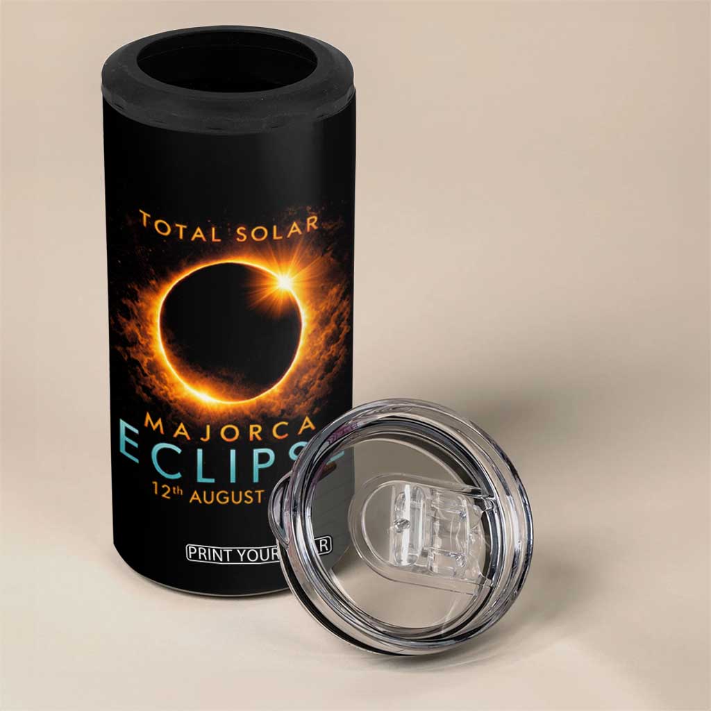 Total Solar Eclipse 4 in 1 Can Cooler Tumbler 12th August 2026 Majorca Totality TS10 Print Your Wear