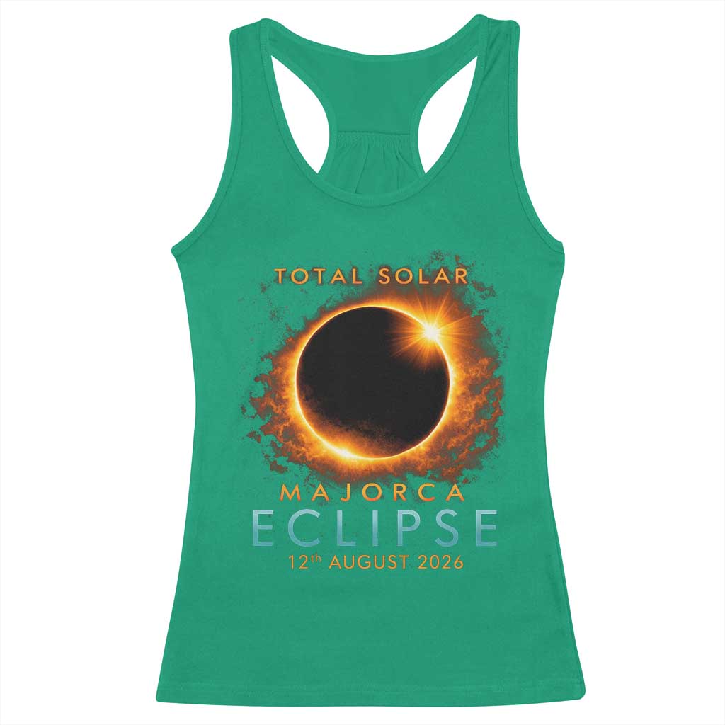 Total Solar Eclipse Racerback Tank Top 12th August 2026 Majorca Totality TS10 Irish Green Print Your Wear