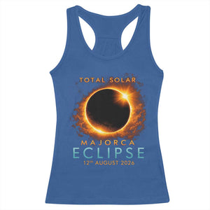 Total Solar Eclipse Racerback Tank Top 12th August 2026 Majorca Totality TS10 Royal Blue Print Your Wear