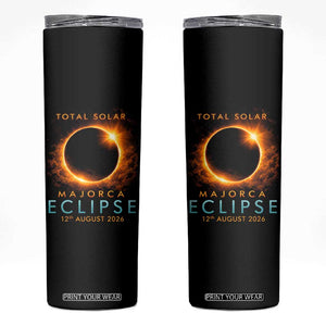 Total Solar Eclipse Skinny Tumbler 12th August 2026 Majorca Totality TS10 Black Print Your Wear
