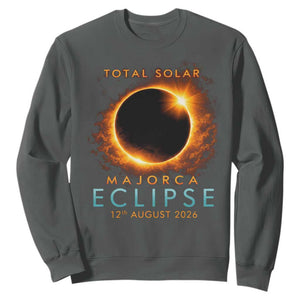Total Solar Eclipse Sweatshirt 12th August 2026 Majorca Totality TS10 Dark Heather Print Your Wear