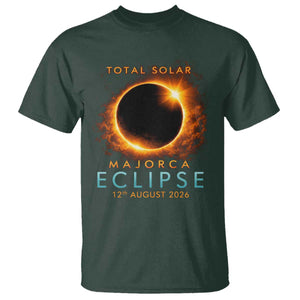 Total Solar Eclipse T Shirt 12th August 2026 Majorca Totality TS10 Dark Forest Green Print Your Wear