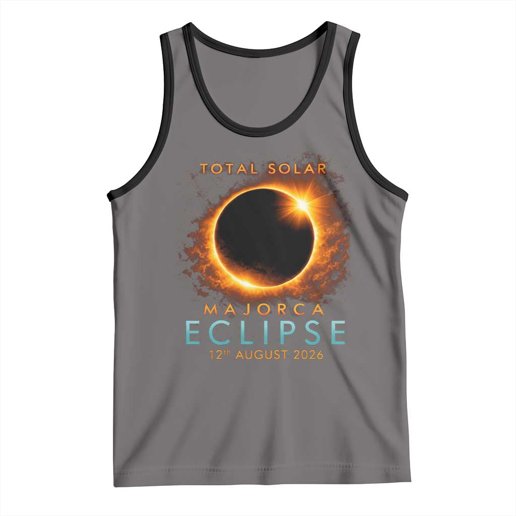 Total Solar Eclipse Tank Top 12th August 2026 Majorca Totality TS10 Deep Heather Black Print Your Wear