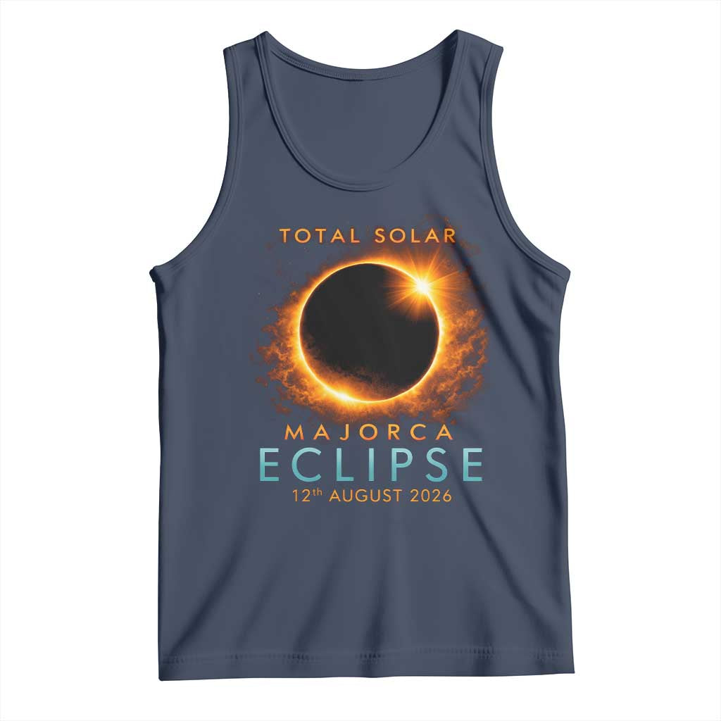 Total Solar Eclipse Tank Top 12th August 2026 Majorca Totality TS10 Navy Print Your Wear