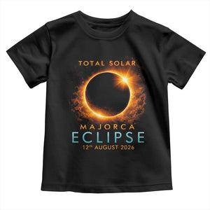Total Solar Eclipse Toddler T Shirt 12th August 2026 Majorca Totality TS10 Black Print Your Wear
