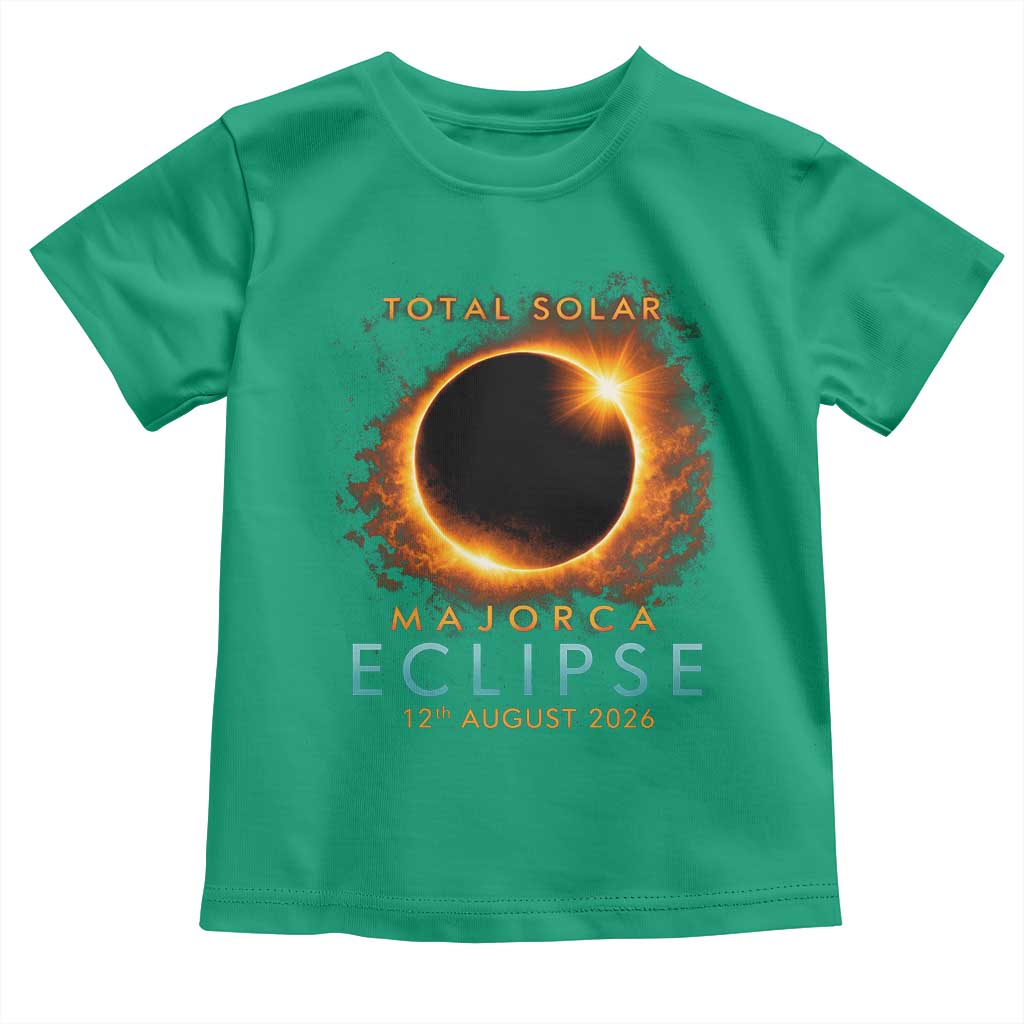 Total Solar Eclipse Toddler T Shirt 12th August 2026 Majorca Totality TS10 Irish Green Print Your Wear