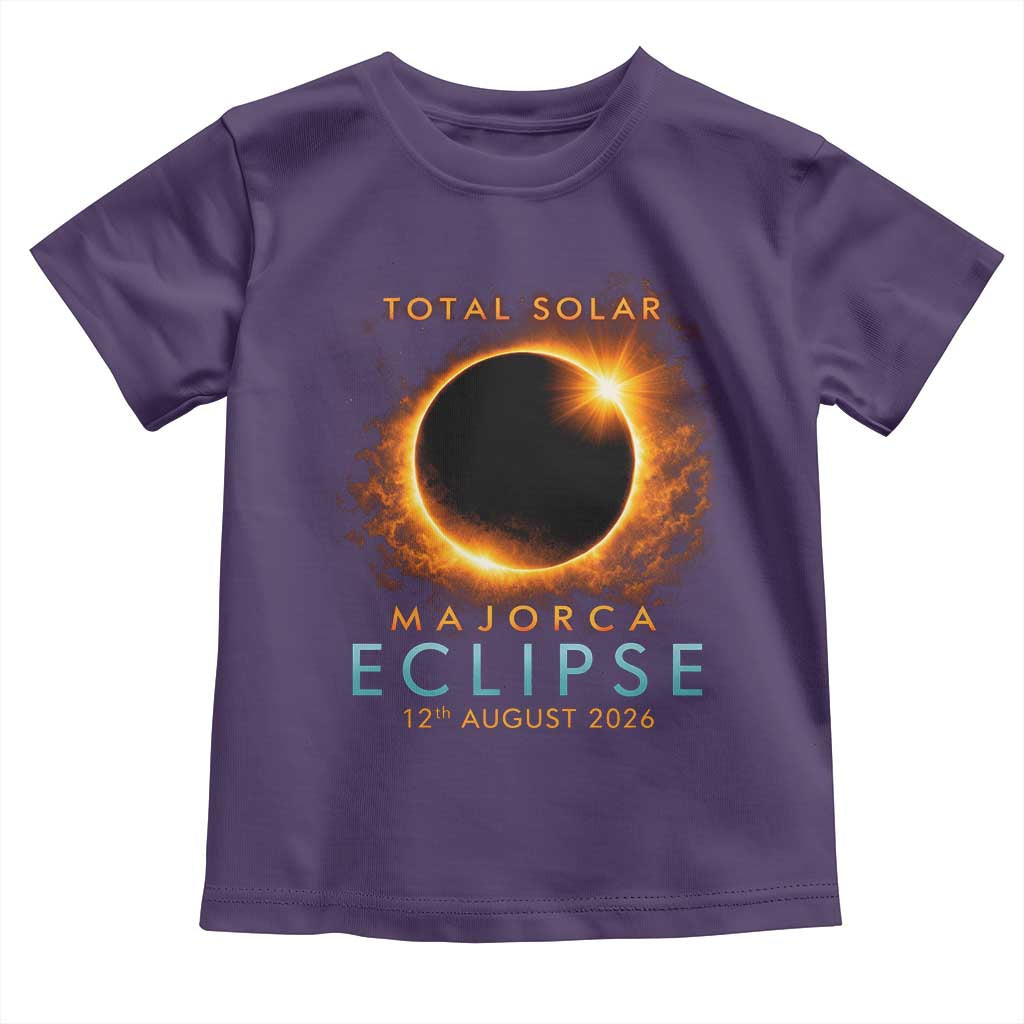 Total Solar Eclipse Toddler T Shirt 12th August 2026 Majorca Totality TS10 Purple Print Your Wear