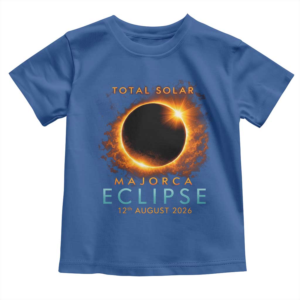 Total Solar Eclipse Toddler T Shirt 12th August 2026 Majorca Totality TS10 Royal Blue Print Your Wear