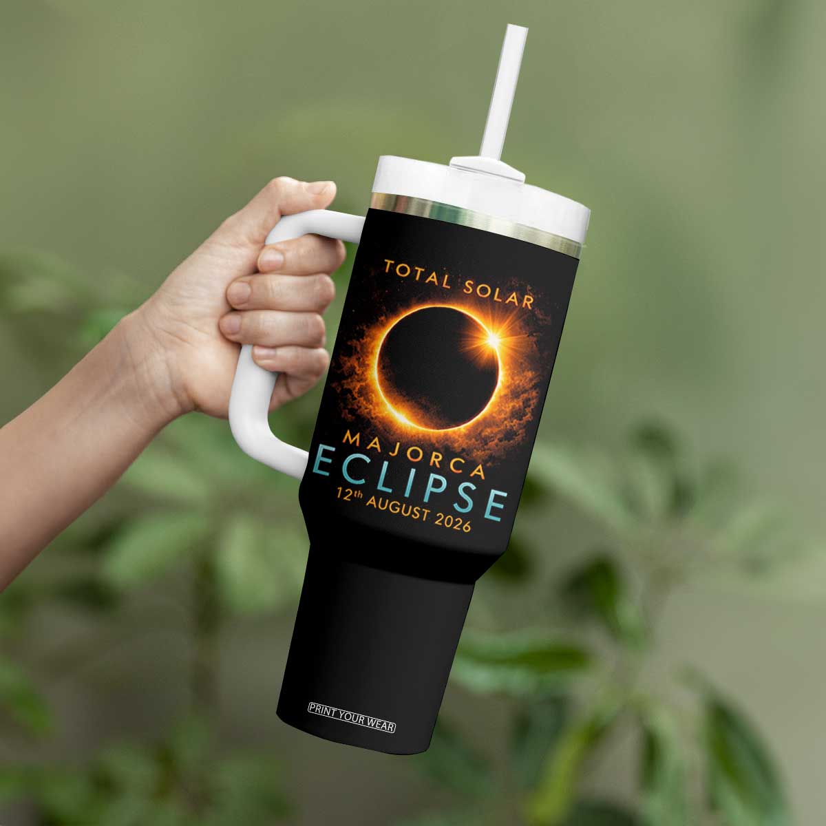 Total Solar Eclipse Tumbler With Handle 12th August 2026 Majorca Totality TS10 Print Your Wear
