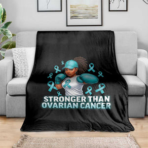 Black Women Fight Ovarian Cancer Awareness Throw Blanket African American Teal Ribbon Support TS10 Print Your Wear