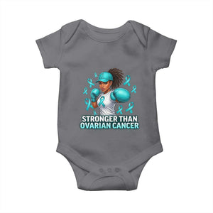 Black Women Fight Ovarian Cancer Awareness Baby Onesie African American Teal Ribbon Support TS10 Charcoal Print Your Wear
