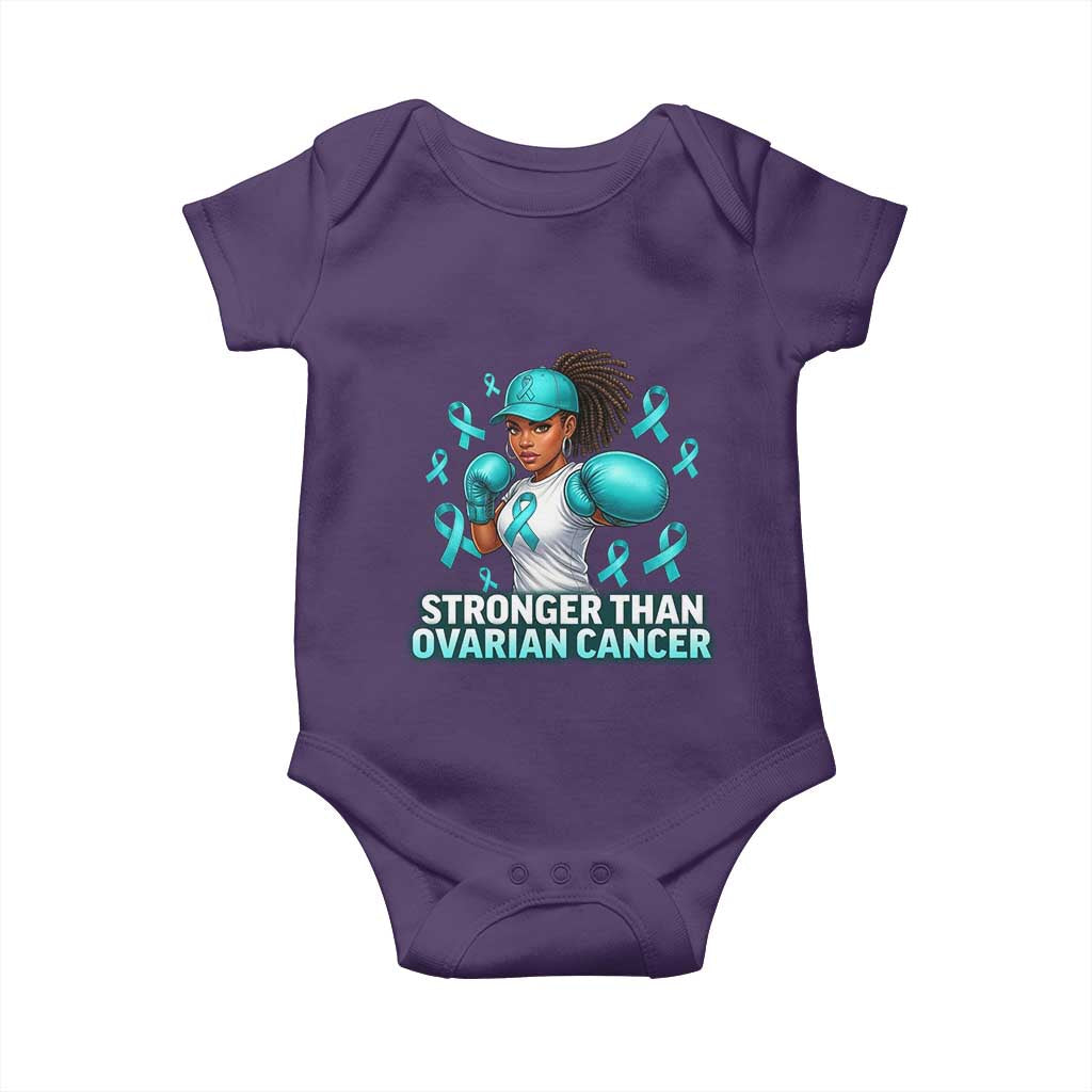 Black Women Fight Ovarian Cancer Awareness Baby Onesie African American Teal Ribbon Support TS10 Purple Print Your Wear