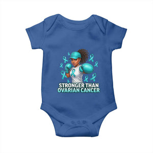 Black Women Fight Ovarian Cancer Awareness Baby Onesie African American Teal Ribbon Support TS10 Royal Blue Print Your Wear