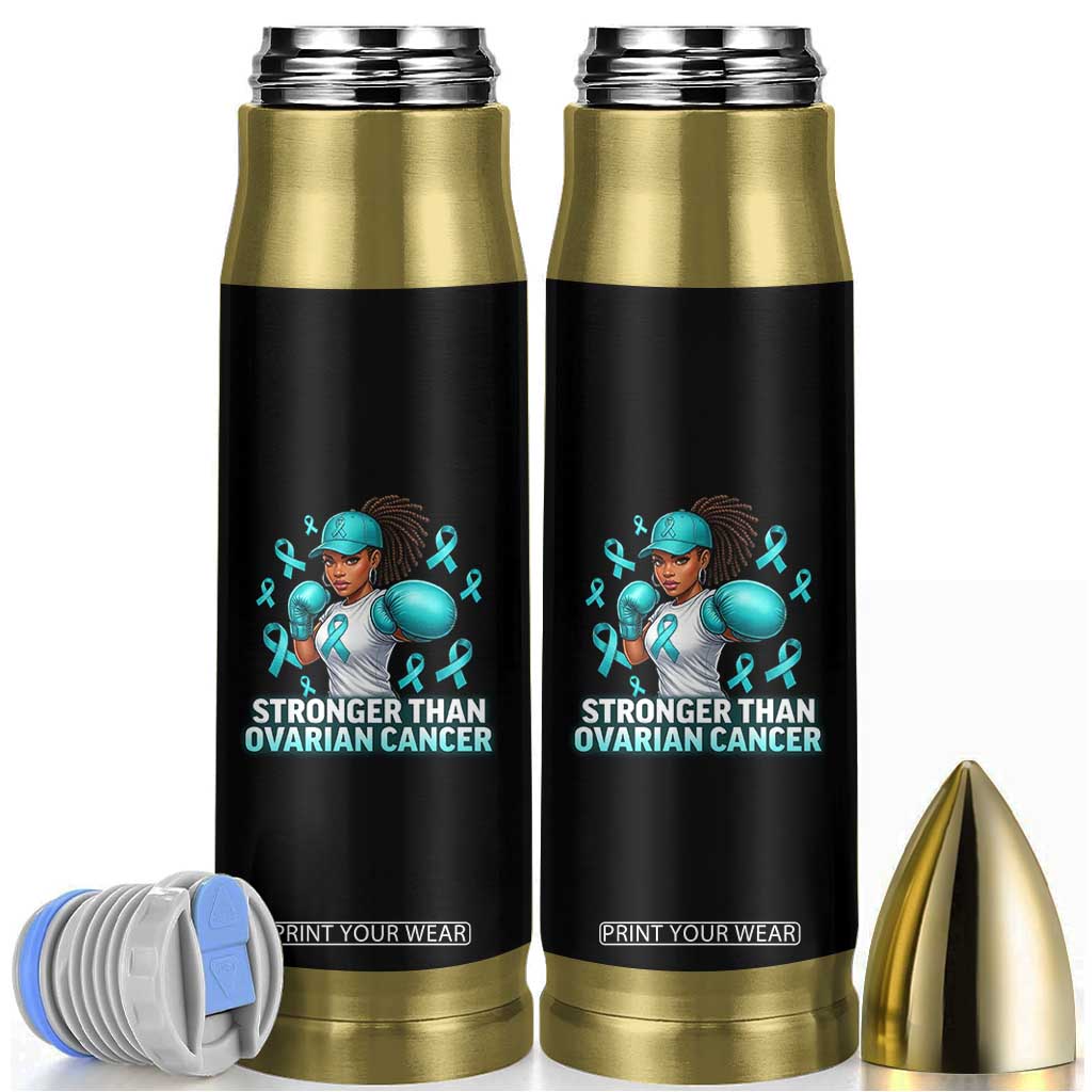 Black Women Fight Ovarian Cancer Awareness Bullet Tumbler African American Teal Ribbon Support TS10 Black Print Your Wear