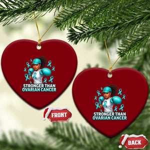 Black Women Fight Ovarian Cancer Awareness Ceramic Ornament African American Teal Ribbon Support TS10 Print Your Wear