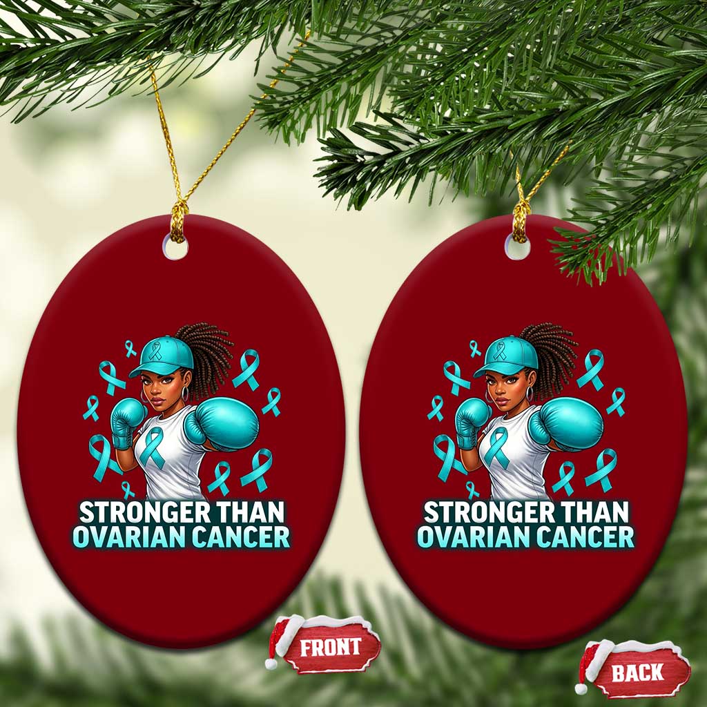 Black Women Fight Ovarian Cancer Awareness Ceramic Ornament African American Teal Ribbon Support TS10 Print Your Wear