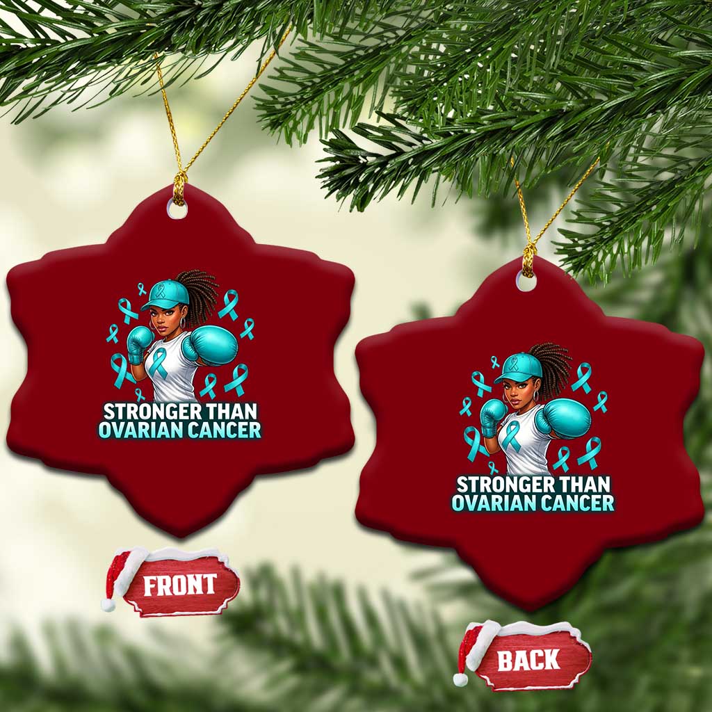 Black Women Fight Ovarian Cancer Awareness Ceramic Ornament African American Teal Ribbon Support TS10 Print Your Wear