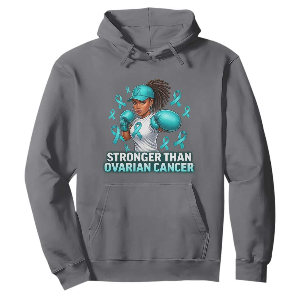 Black Women Fight Ovarian Cancer Awareness Hoodie African American Teal Ribbon Support TS10 Charcoal Print Your Wear