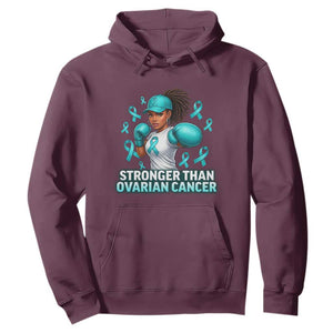 Black Women Fight Ovarian Cancer Awareness Hoodie African American Teal Ribbon Support TS10 Maroon Print Your Wear