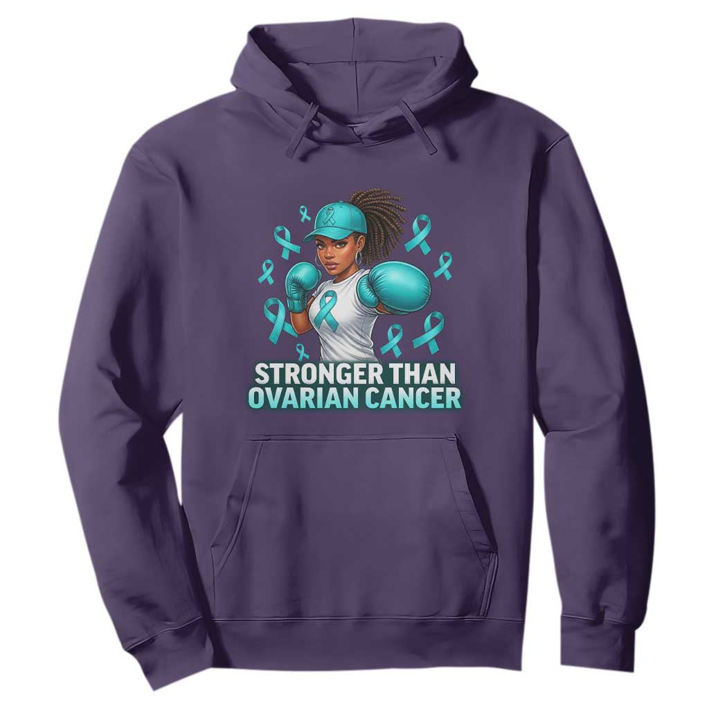 Black Women Fight Ovarian Cancer Awareness Hoodie African American Teal Ribbon Support TS10 Purple Print Your Wear
