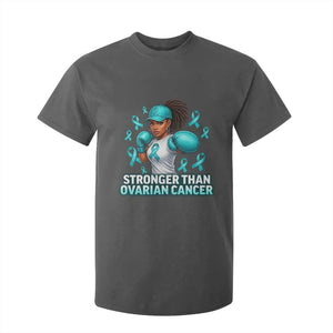 Black Women Fight Ovarian Cancer Awareness T Shirt For Kid African American Teal Ribbon Support TS10 Dark Heather Print Your Wear