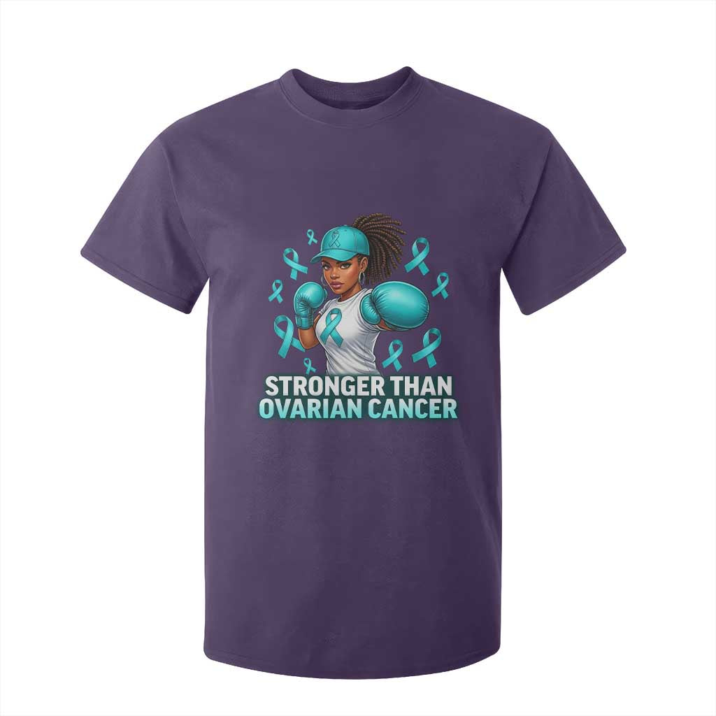 Black Women Fight Ovarian Cancer Awareness T Shirt For Kid African American Teal Ribbon Support TS10 Purple Print Your Wear