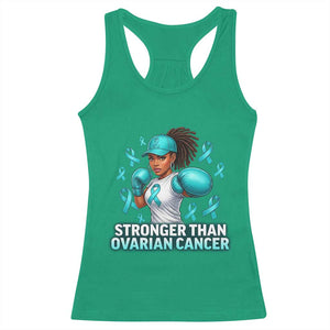 Black Women Fight Ovarian Cancer Awareness Racerback Tank Top African American Teal Ribbon Support TS10 Irish Green Print Your Wear