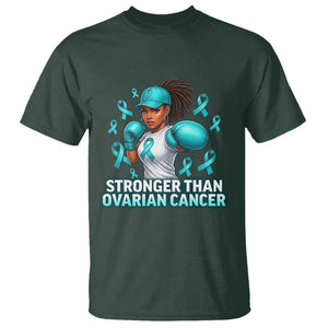 Black Women Fight Ovarian Cancer Awareness T Shirt African American Teal Ribbon Support TS10 Dark Forest Green Print Your Wear